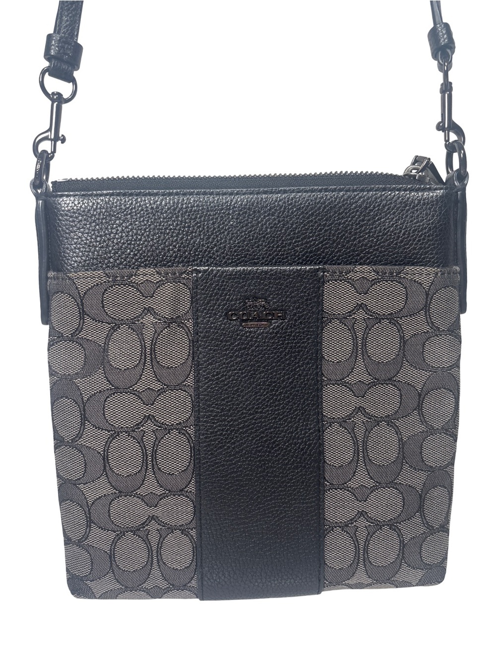 Coach Kitt Crossbody in signature Jacquard Gunmetal hardware No Hang Tag! EUC